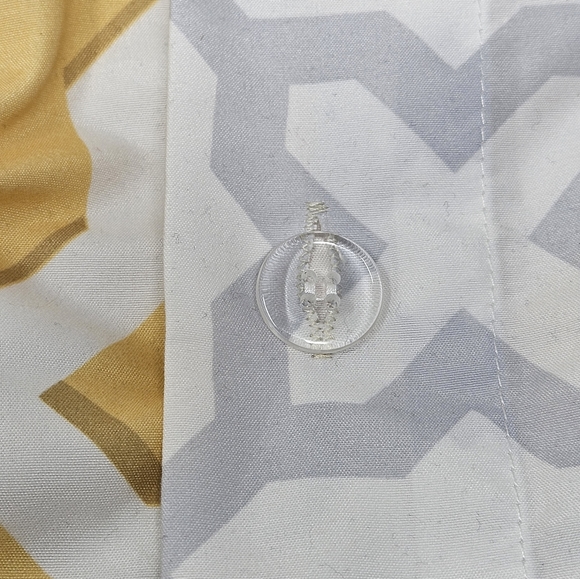 Domain Queen Duvet Cover Shams Set Grey Yellow Reversible Quatrefoil Geo… - Picture 7 of 16